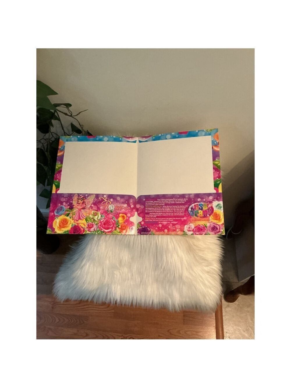 Lisa Frank “Rosa Fairy” Portfolio Folder - Colorful Floral Stationery - Picture 2 of 5